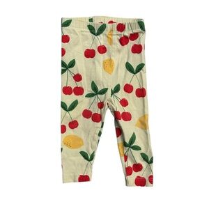 Mini Rodini Fruit Print Leggings Yellow 3-6 Months Cherry Lemon Summer